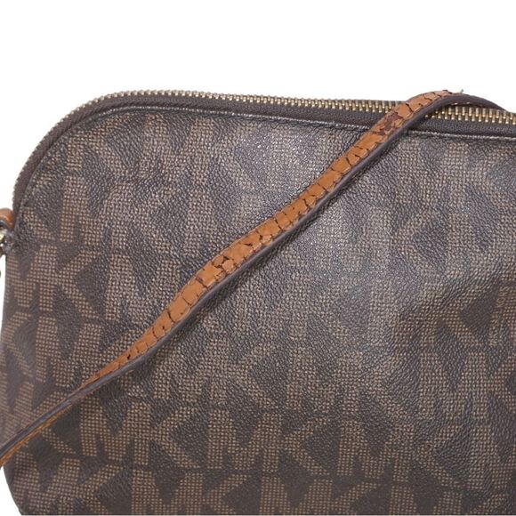 Michael Kors Brown Monogram Logo Dome Bag - Picture 4 of 9